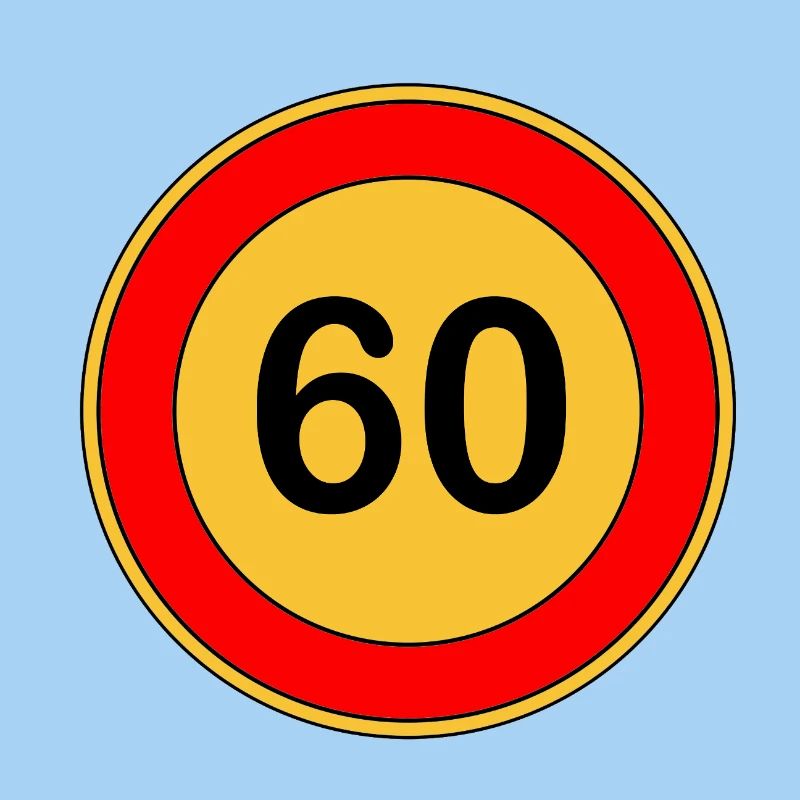 60e anniversaire , 60 ans , Panneau de signalisation jaune