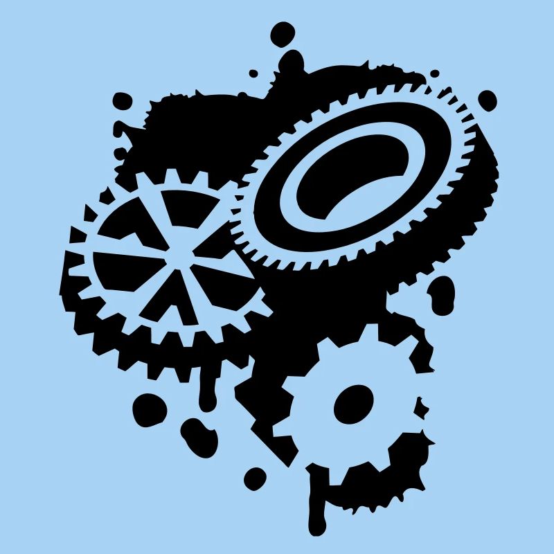 Three gear wheels as a graffiti