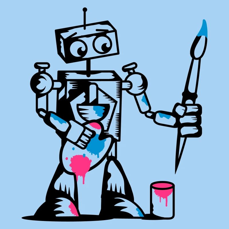 Roboter mit einem Pinsel