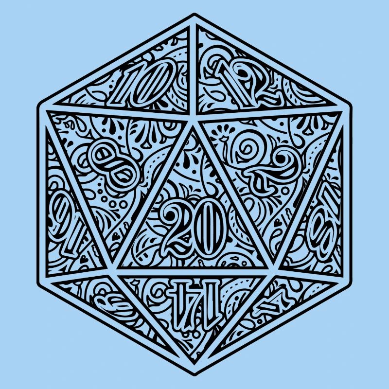 D20 Dice Ornament RPG Cube Design