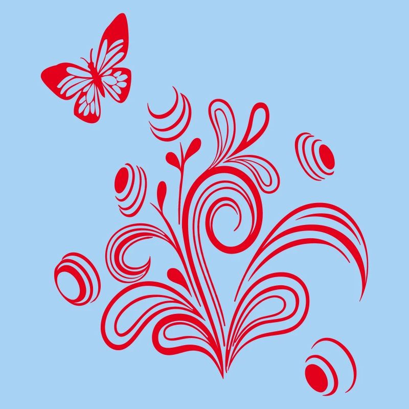 Flower tendril with butterfly