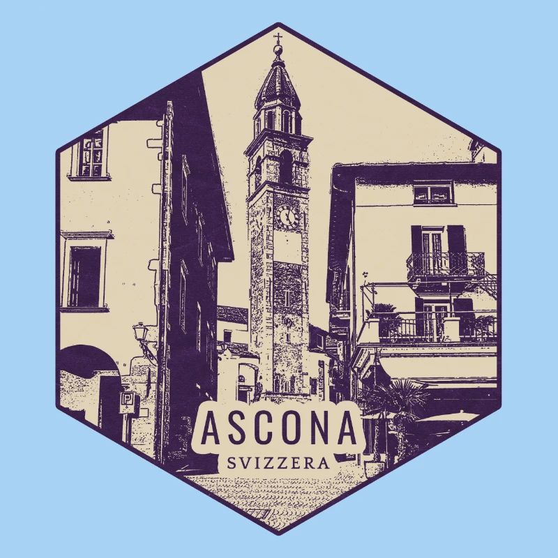 Ascona Uhrturm Vintage Badge