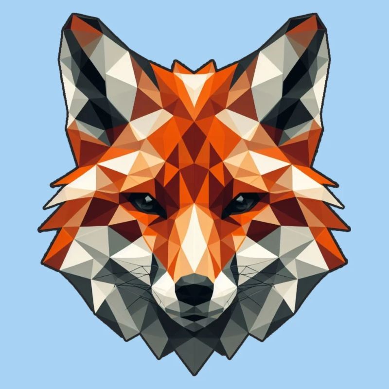Fox motif in polygon design