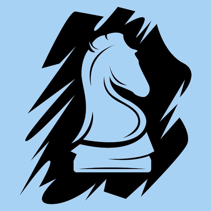Icône d’illustration de cheval de brosse de logo d’échecs