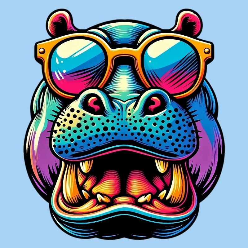 Nilpferd mit Sonnenbrille