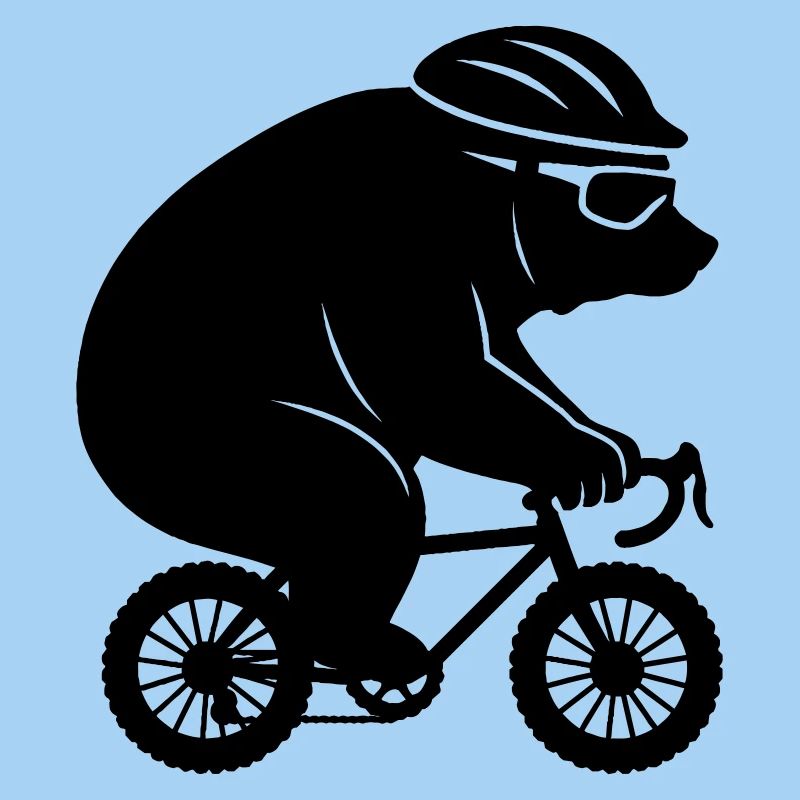 Ours géant sur un minuscule vélo de gravier