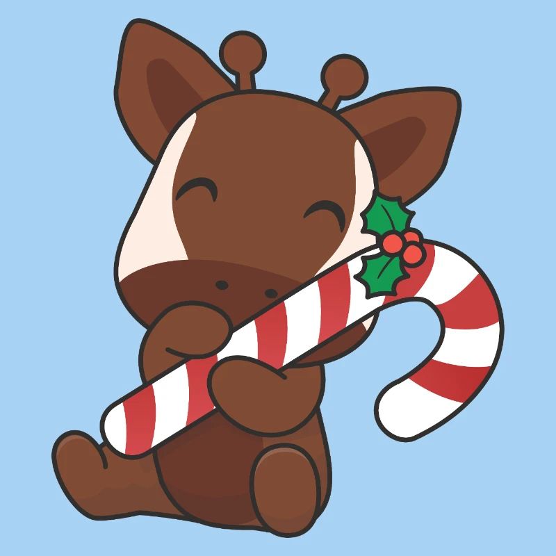Mignon okapi de Noël avec canne à sucre
