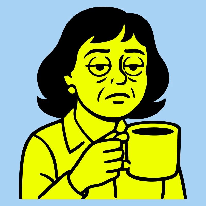 Grumpy coffee lady