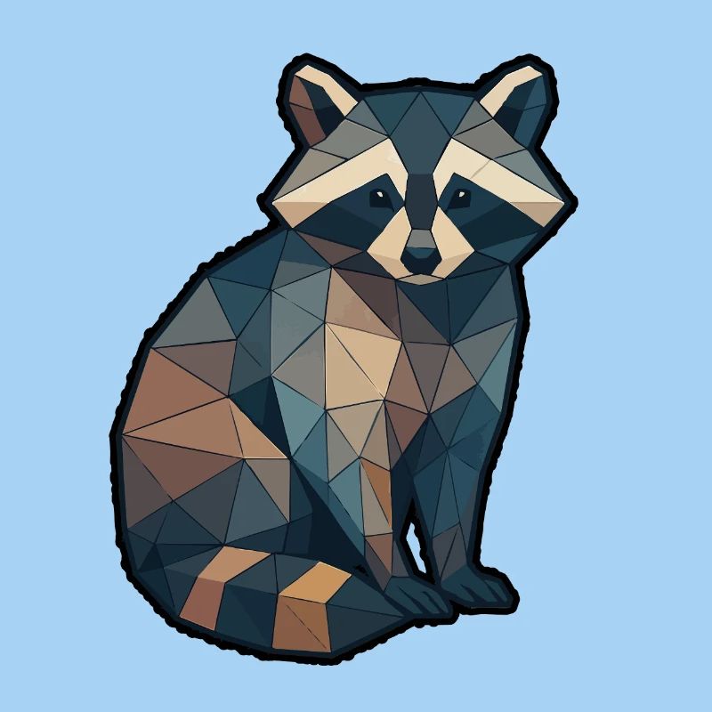 Geometric Raccoon Low Poly