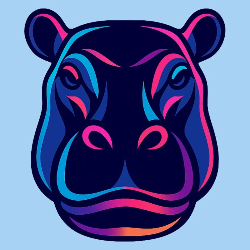 Neon Hippo Kopf