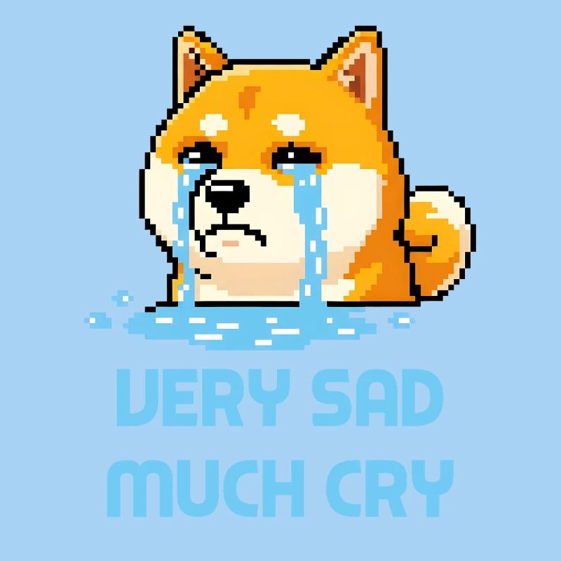 Very Sad Much Cry - Doge Meme Pixel Art