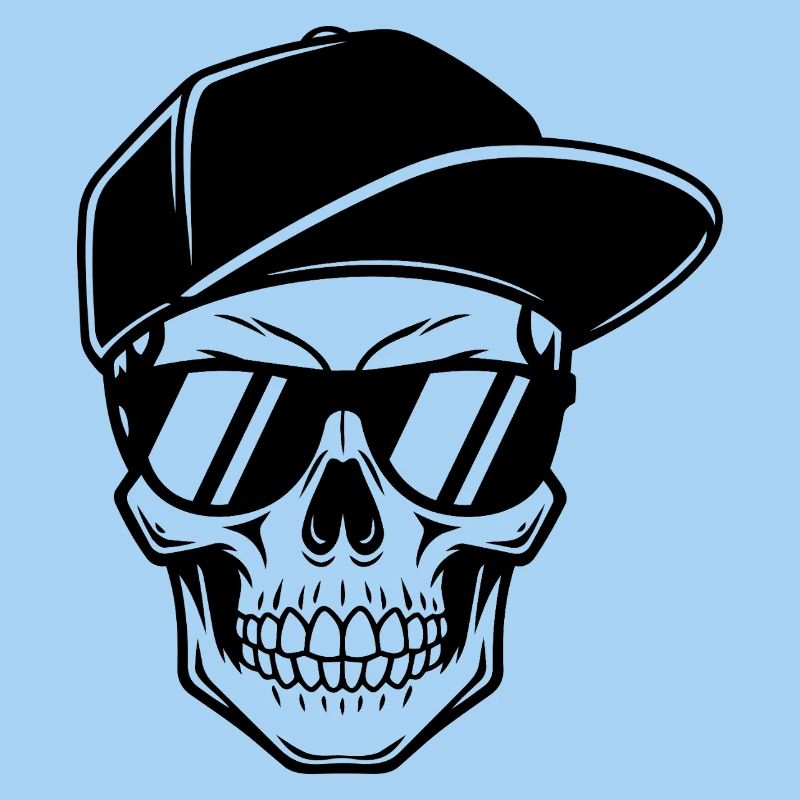 Cartoon Totenkopf mit Cap – freches Comic Design