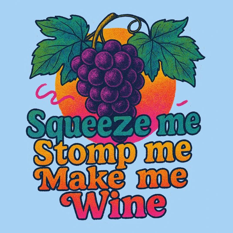 Grapes Squeeze Stomp Make Wine