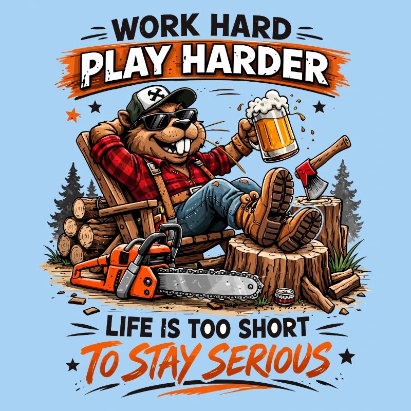 Work Hard Play Harder Lumberjack