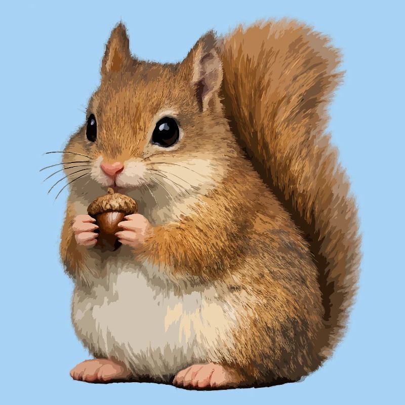 Eichhörnchen mit Eichel