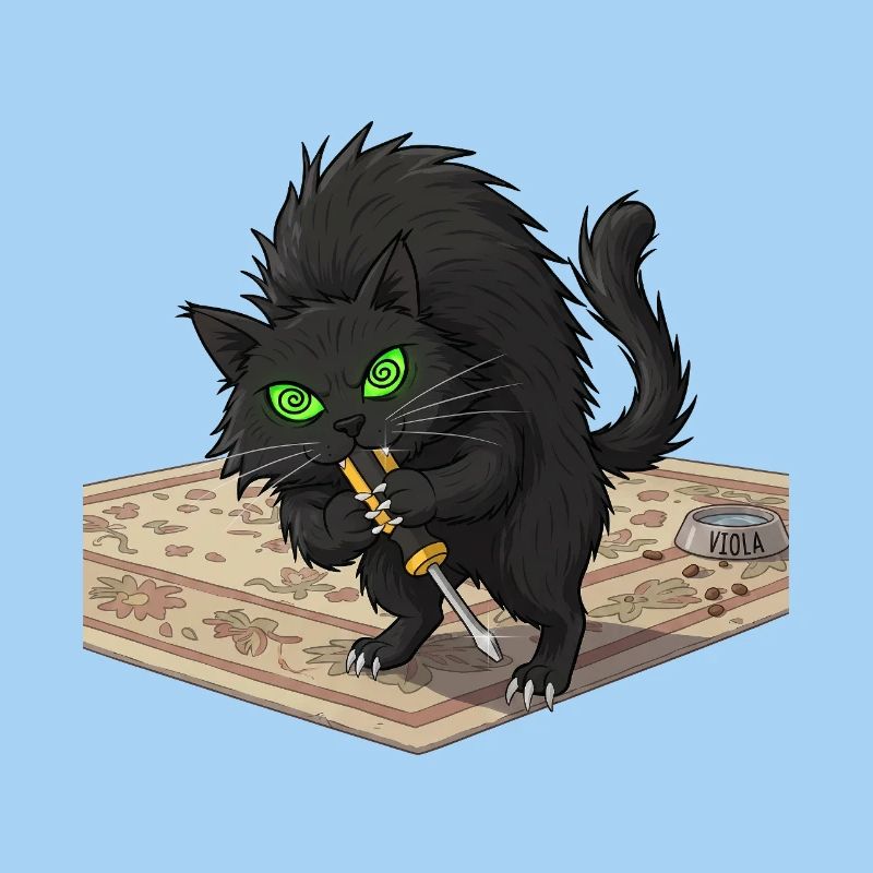 Aggro Katze auf Perser-Teppich