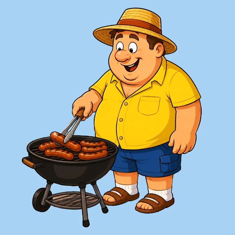 Barbecue avec cabane en paille