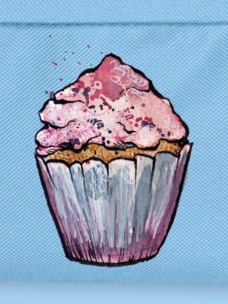 Rosa Aquarell Cupcake