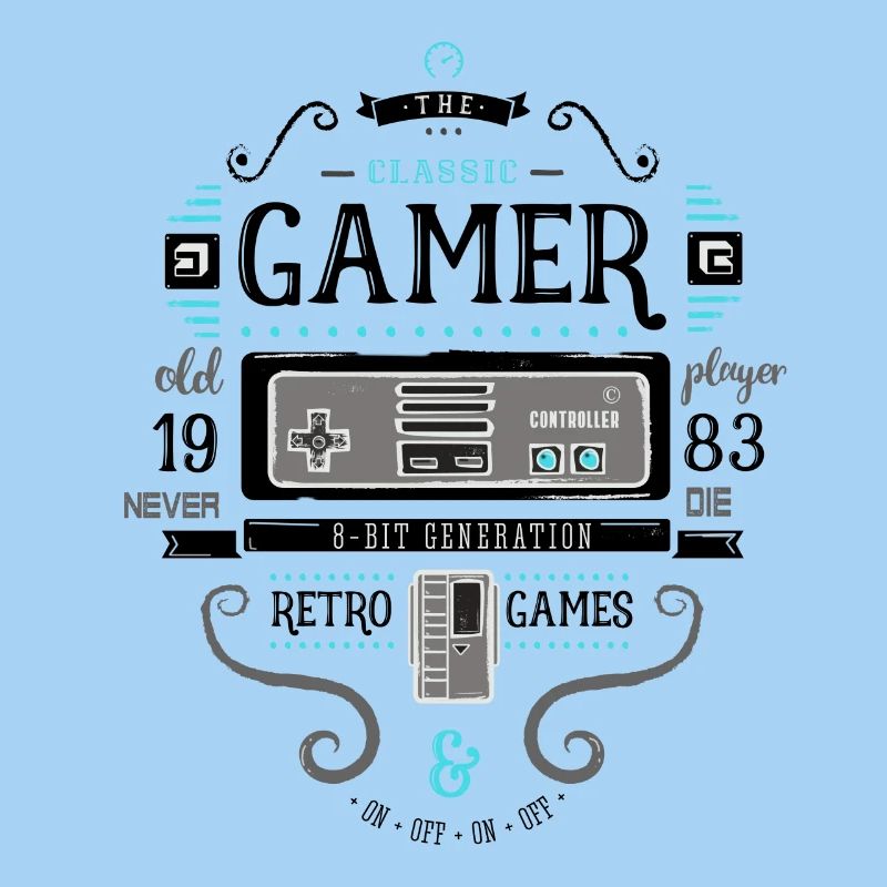 Gamer Rétro Vintage 1983 8bit Console Flipper Nerd