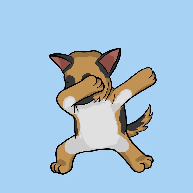 Schäferhund dabbing german sheperd