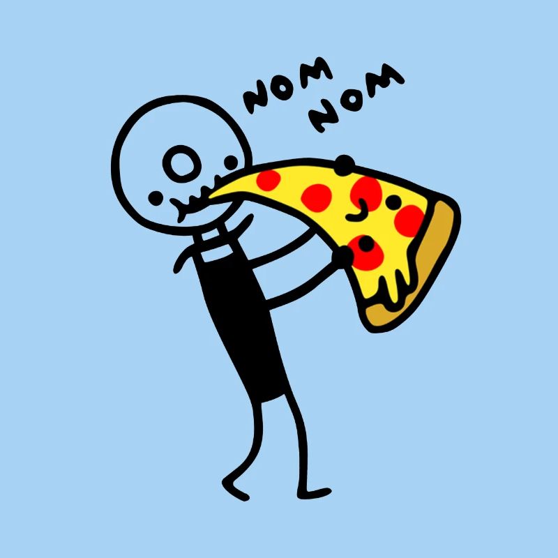 Pizza cutter eats pizza