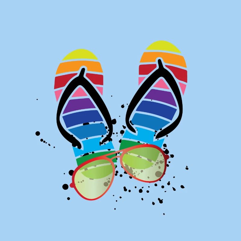 Summer Vibes Flip Flops Glasses
