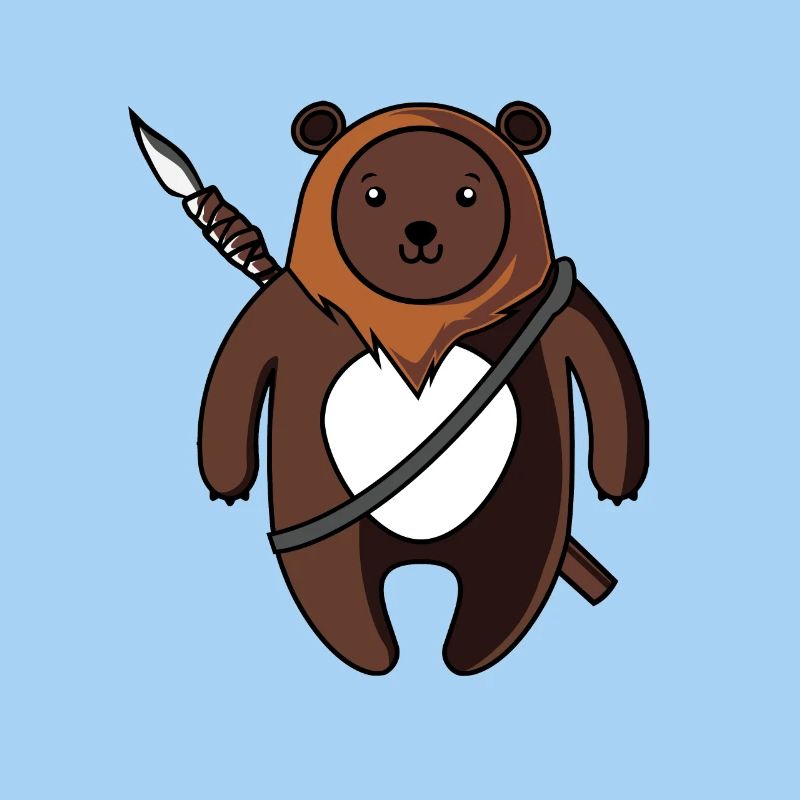Ours mignon avec une lance