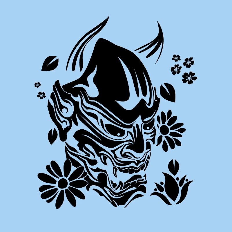 Devil with flowers black