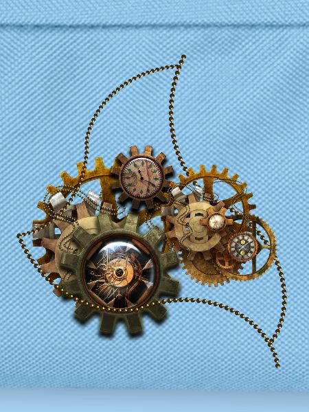 Steampunk, wunderbare Uhr mit Getriebe.