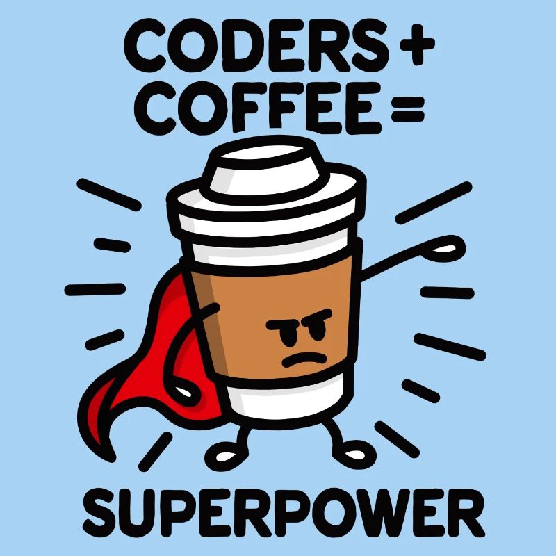 Coders + coffee = superpower (superhero) light