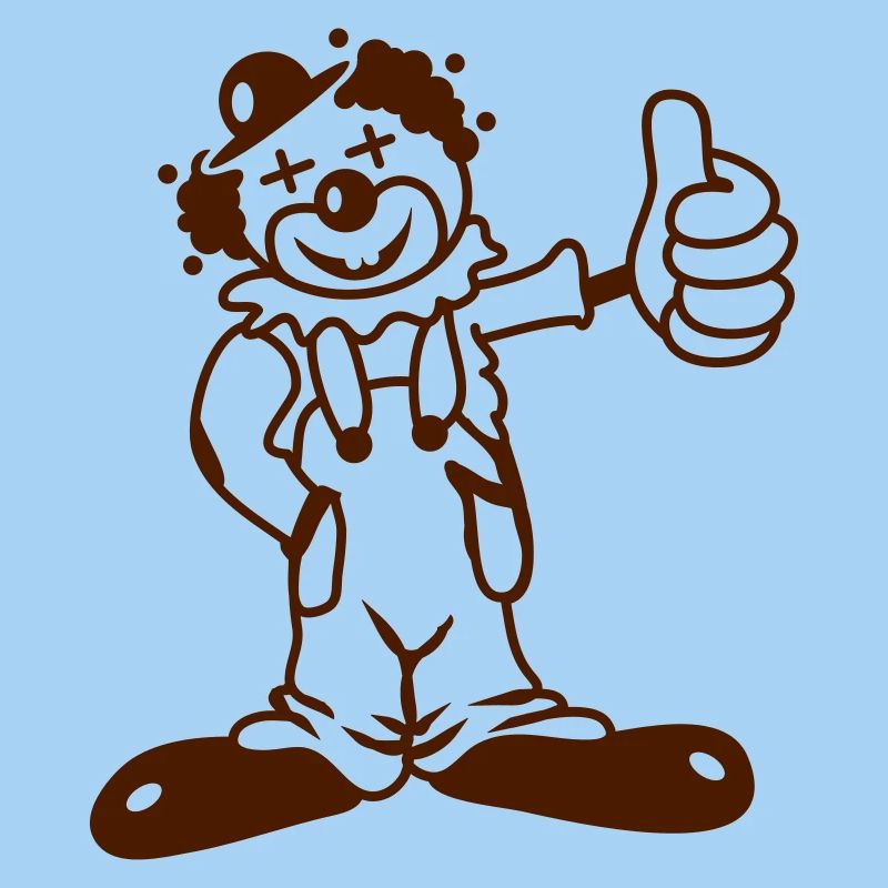 cool clown with thumbs up