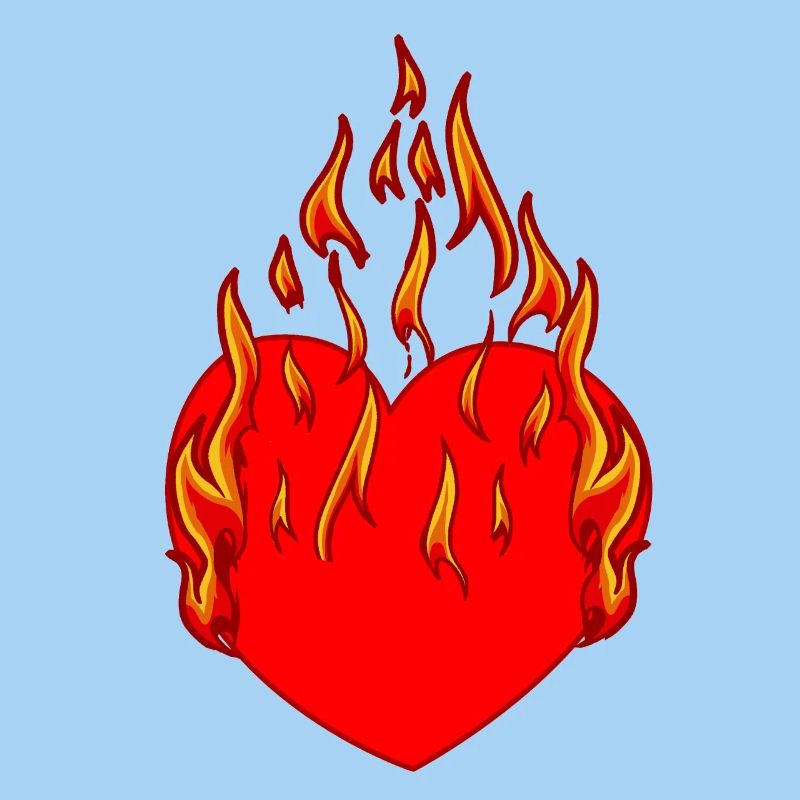 Fiery heart valentine fire flame romantic
