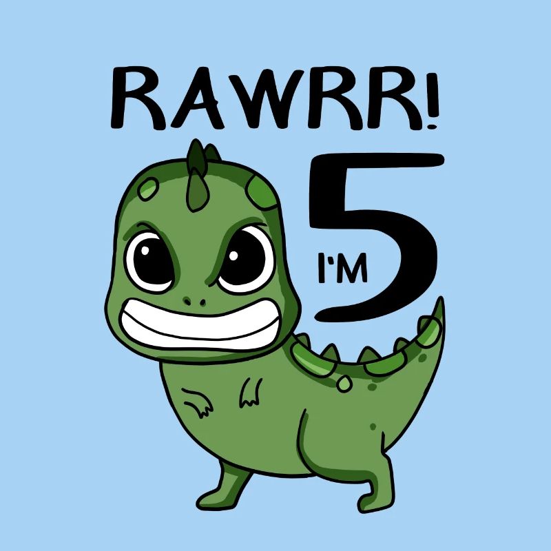 5th Birthday Dinosaur - 5th Grade Gift
