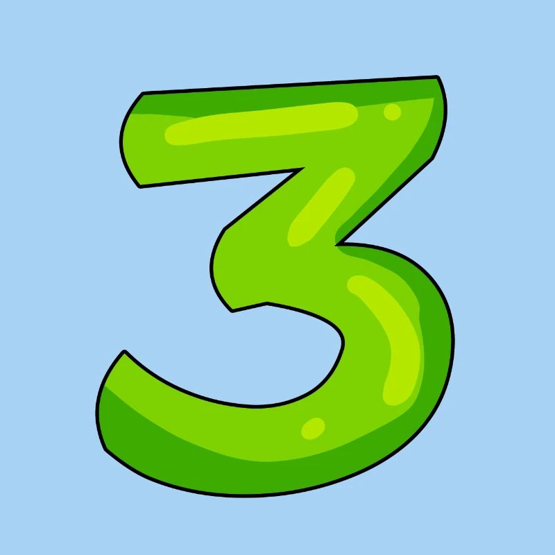 Digit 3 green