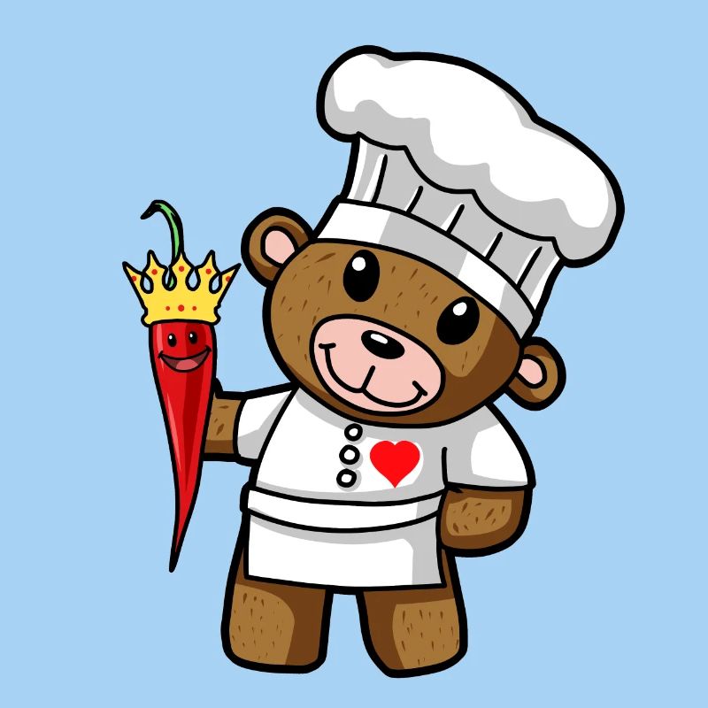 Teddy Bear Hot Chilli Chef Restaurant Kitchen.