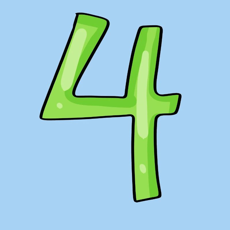 Chiffre 4 Vert
