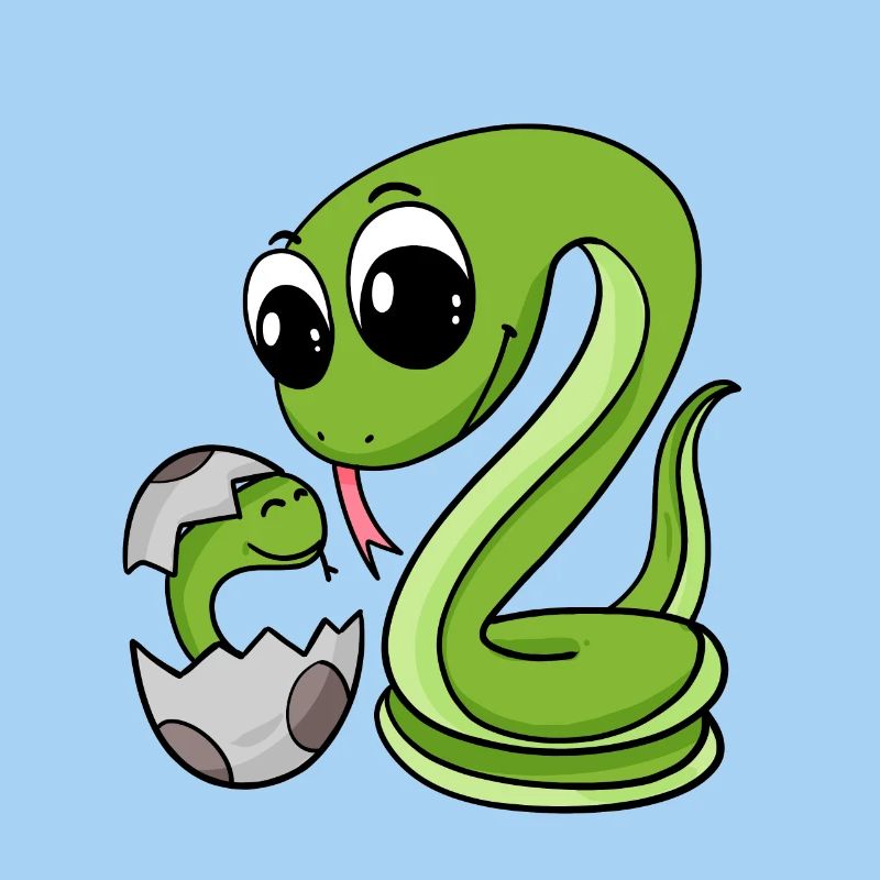 Serpent avec bébé serpent