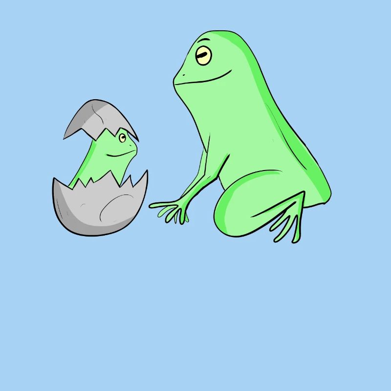 Grenouille avec bébé grenouille
