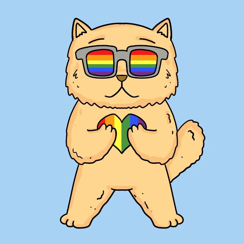LGBT Cat Persian Cat Rainbow