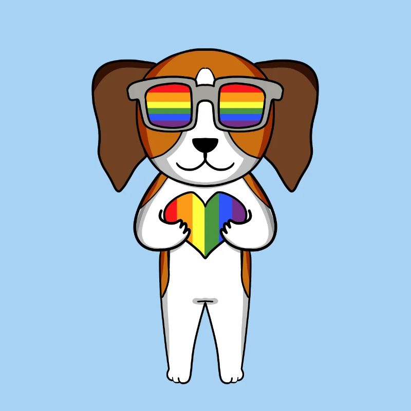 Chien LGBT Beagle Rainbow