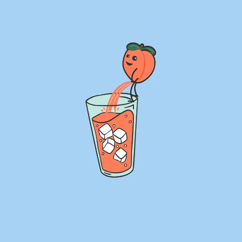 Pfirsich pinkelt Limonade in Glas