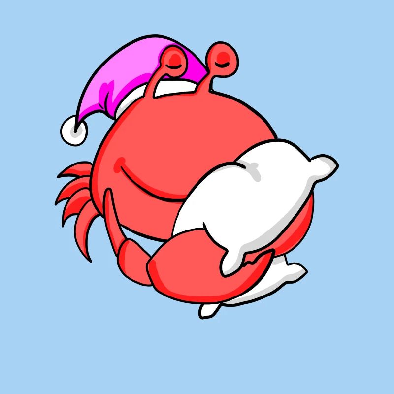 Crabe avec oreiller et bonnet de couchage