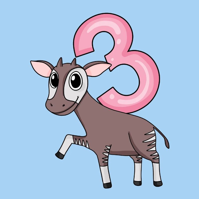 Fille de 3 ans Okapi 3ème cadeau d’anniversaire