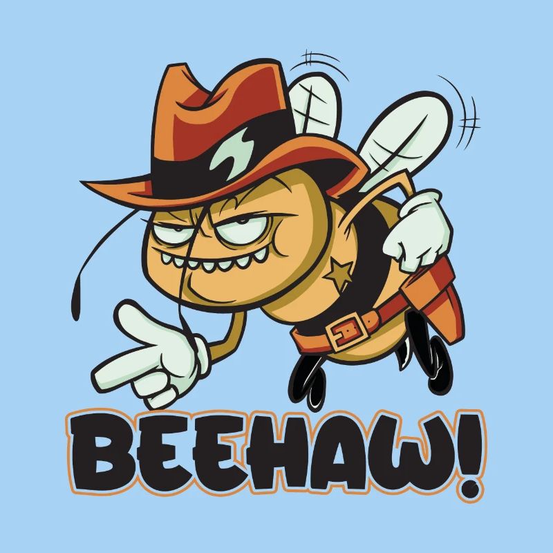 Beehaw bee with cowboy hat Yeehaw