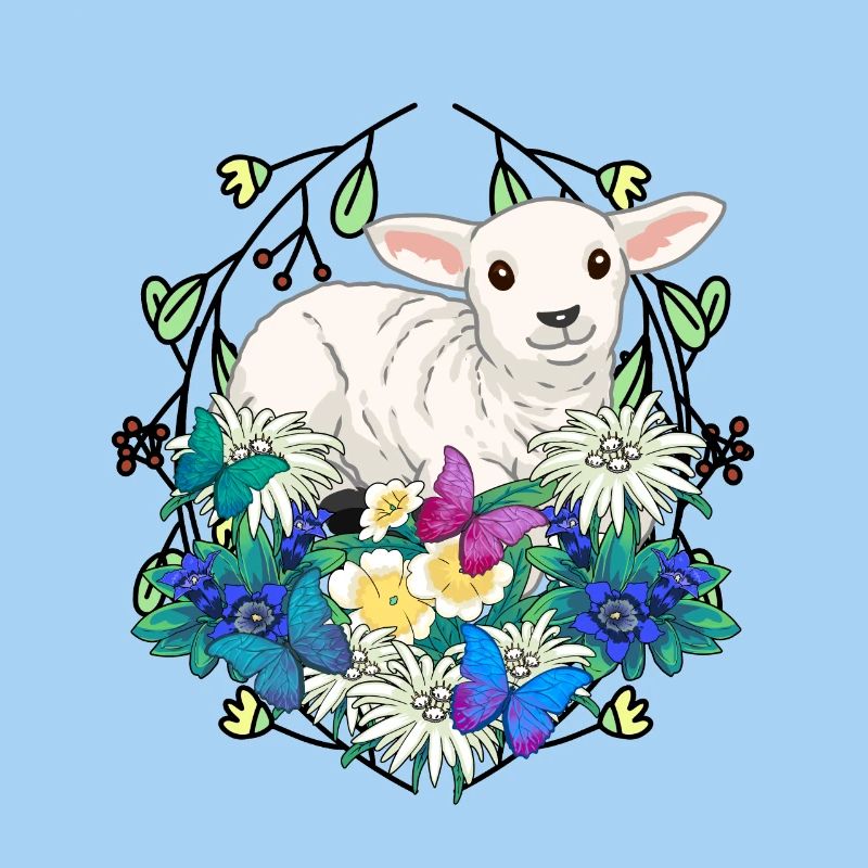 Early Spring Lamb Sheep Happy Easter Nature