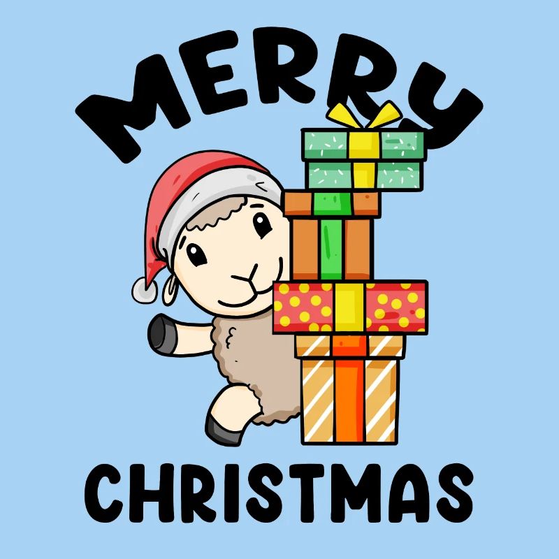 Joyeux moutons de Noël avec cadeaux
