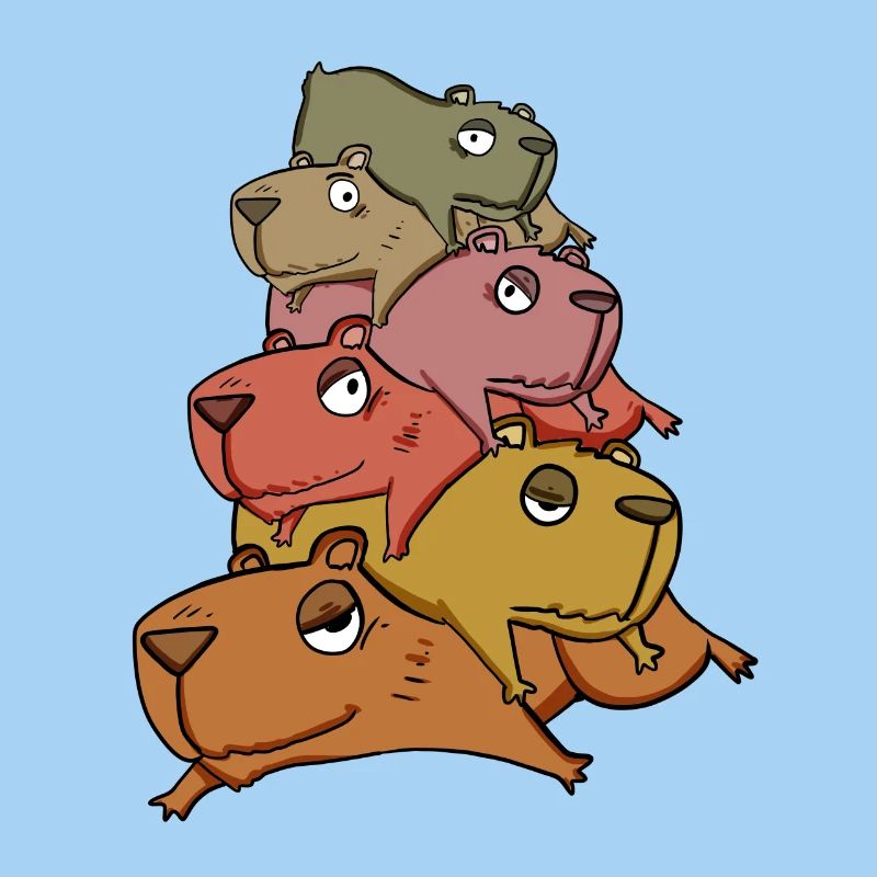 Capybara pile capybara