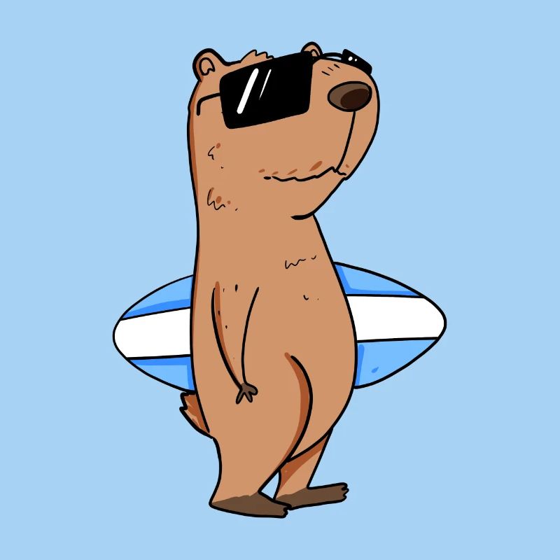 Motif de surfeur Capybara capybara