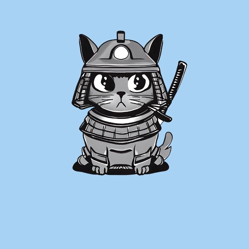 Cat Cat Samurai Japon Katana Épée
