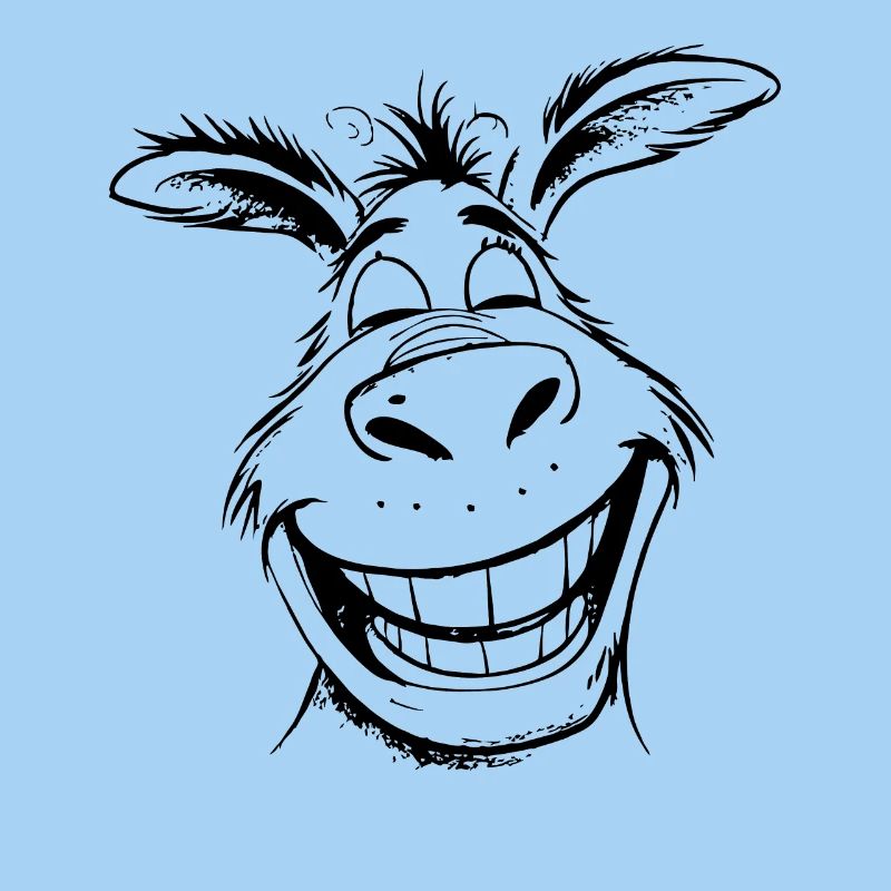 Smiling cartoon donkey